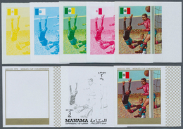 10941 Thematik: Sport-Fußball / Sport-soccer, Football: 1970, AJMAN-MANAMA: Football World Championships 1 - Sonstige & Ohne Zuordnung