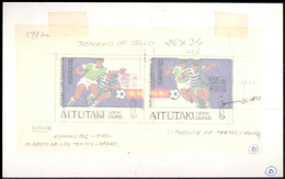 10968 Thematik: Sport-Fußball / Sport-soccer, Football: 1981, Aitutaki: WORLD CUP - SPAIN'82, Final Drawin - Altri & Non Classificati