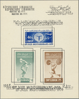 10985 Thematik: Sport-Leichtathletik / Sports-athletics: SPORT : LIBANON 1959, 100 Pia. Imperf Souvenir Sh - Athlétisme