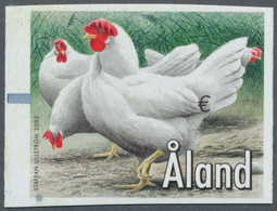 11060 Thematik: Tiere-Hühnervögel / Animals-gallinaceus Birds: 2002, Aland Machine Labels, Design "Chicken - Galline & Gallinaceo