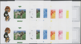 11062 Thematik: Tiere-Hunde / Animals-dogs: 1972, Bhutan, POODLE - 8 Items; Progressive Plate Proofs Of Th - Chiens
