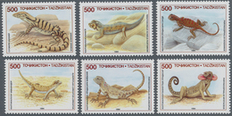 11110 Thematik: Tiere-Reptilien / Animals-reptiles: 1995, TAJIKISTAN: Native LIZARDS Set Of Seven Differen - Altri & Non Classificati