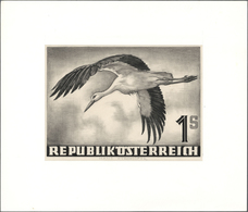 11137 Thematik: Tiere-Vögel / Animals-birds: 1950/1953, Austria. Artist's Drawing For A Non-issued 1s Stam - Autres & Non Classés
