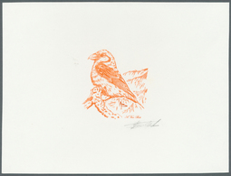 11192A Thematik: Tiere-Vögel / Animals-birds: 2000, Belgium. Epreuve D'artiste Signée In Brown-orange For T - Sonstige & Ohne Zuordnung