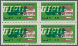 11210 Thematik: UPU / United Postal Union: UPU: Brasil 1979, 2,50 C. UPU Blue Color Shifted Block Of Four, - U.P.U.