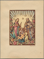 11228 Thematik: Weihnachten / Christmas: 1950s (approx), Austria. Artist's Drawing Shwoing "The Holy Famil - Natale