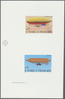 11247 Thematik: Zeppelin / Zeppelin: 1979, SAO TOME E PRINCIPE: History Of Aviation - AIRSHIPS Complete Se - Zeppelin