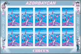 11248 Thematik: Zirkus / Circus: 2002, Azerbaijan. Progressive Proofs (6 Phases) In Miniature Sheets Of 10 - Cirque