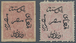 11327 Ägypten: 1866 ERROR Overprint "10 Piasters" (instead Of "5 Piasters") On 5pi. Rose, Perf 12½ X 15, P - 1915-1921 Protectorat Britannique