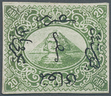 11333 Ägypten: 1869 'Sphinx & Pyramid' Essay For A 20pa. Value, With Surcharge In Black Similar To First I - 1915-1921 Protettorato Britannico