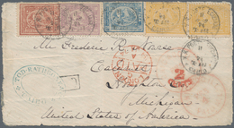 11342 Ägypten: 1872 Third Issue (1st Printing) 5pa., 10pa., 20pa. And Two 2pi. Used On Cover Front 1874 Fr - 1915-1921 British Protectorate