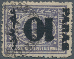 11367 Ägypten: 1879 Provisionals 10pa. On 2½pi. Violet, Perf 12½ X 13½, With "INVERTED SURCHARGE", Postall - 1915-1921 British Protectorate