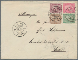 11374 Ägypten: 1892, Spinx/Pyramid 1 M , 2 M, 3 M And 5 M On Very Fine Envelope Sent From "CAIRE 11 II 92" - 1915-1921 Protettorato Britannico