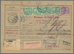 11396 Ägypten: 1913, Complete Parcel Card From Cairo To Budapest, Hungary Franked By 1889/1902 10pi. Viole - 1915-1921 Protectorat Britannique