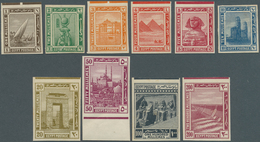 11397 Ägypten: 1914 Complete Set Of Ten Imperforated Proofs On Unwatermarked Paper, Mint Lightly Hinged (2 - 1915-1921 Protectorat Britannique