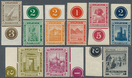 11400 Ägypten: 1914, Pictorial Issue Part Set Of Nine 1m. Sepia To 100m. Slate All With Margins And PLATE - 1915-1921 Protectorat Britannique