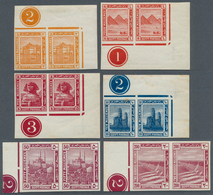 11401 Ägypten: 1914, Pictorial Issue Six Different Values In IMPERFORATE PAIRS With Watermark From Differe - 1915-1921 Britischer Schutzstaat