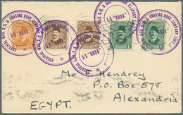 11424 Ägypten: 1929 SHIP MAIL By S/S "RODA": Cover From Piraeus, Greece To Alexandria Bearing Five King Fo - 1915-1921 Britischer Schutzstaat