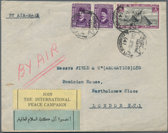 11437 Ägypten: 1937, 2 X 10 M Violet King Fuad And 8 M Lilac/black Airmail Stamp, Mixed Franking On Airmai - 1915-1921 Britischer Schutzstaat