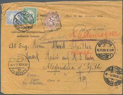 11492 Ägypten - Portomarken: 1909, Double Postage Due Envelope Bearing Egypt 2 M. Green And 1 Pia. Ultrama - Autres & Non Classés