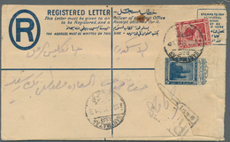 11500 Ägypten - Ganzsachen: 1913 Postal Stationery Registered Envelope 10m. Blue Uprated Pictorial 5m. And - Autres & Non Classés