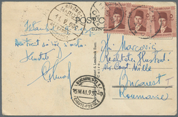 11507 Ägypten - Stempel: 1939, "BIR. AMB./MARITIN/11.V.939/ALEXANDRIA/CONSTANTA" On Picture Postcard (Rive - Autres & Non Classés