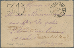 11543 Algerien: 1880. Stampless Envelope To French Army Officer Cancelled By Teniet-EI-Haad Double Ring Ch - Algérie (1962-...)