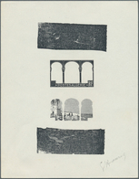 11546 Algerien: 1926, Definitives "Views", Design "Mustapha Superieur", Compound Stage Proof Sheet In Blac - Algerien (1962-...)