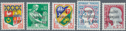 11569 Algerien: 1961. Set Of 5 Stamps Overprinted "ALGÉRIE / FRANÇAISE / 23 Avril 1961". Mint, NH. - Algeria (1962-...)