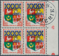 11570 Algerien: 1961. (1st Issue). 0.05c Oran In A Block Of 4, Each Stamp Overprinted "Algerie / Français - Algeria (1962-...)