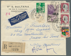 11574 Algerien: 1962. Registered Airmail Letter From "Constantine Les Ecoles 8.10.62" To "Juan Les Pins" B - Algeria (1962-...)