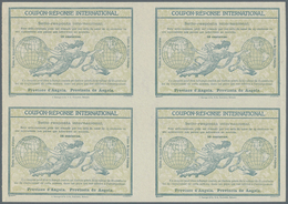 11582 Angola: Design "Rome" 1906 International Reply Coupon As Block Of Four 10 C. Angola. This Block Of I - Angola