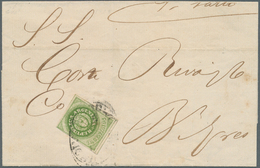 11597 Argentinien: 1862 10c. Yellow-green, No Accent, Used On 1863 Folded Cover From Gualeguaychu To Bueno - Sonstige & Ohne Zuordnung