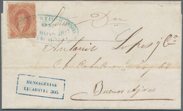 11604A Argentinien: 1865, 5c. Brownish Red, Fresh Colour, Uneven Perfs At Upper Left, Otherwise Well Perfor - Autres & Non Classés