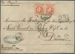 11608 Argentinien: 1875 Double Rate Letter From Buenos Aires To Saint Laurent En Royans, France By Steamer - Autres & Non Classés