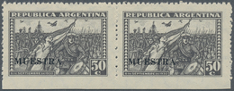 11624 Argentinien: 1930, A Pair Of 50 C "Revolution 6.9.1930" With Black Imprint "MUESTRA" And IMPERFORATE - Sonstige & Ohne Zuordnung