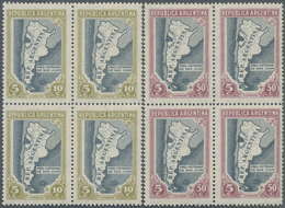 11625 Argentinien: 1944, Four Different Values Of 5 C "Earthquake Victims Of San Juan" All In Superb Block - Autres & Non Classés