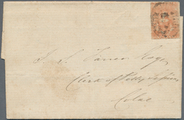 11664 Victoria: 1850-53, Ham Printing From Third State Of Dies, 1d Dull Orange-vermilion Tied By Rare Barr - Storia Postale