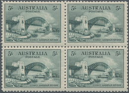 11688 Australien: 1932, 5 Shilling "Sydney Habour Bridge" Deep-green In A Mint Never Hinged BLOCK-OF-FOUR - Altri & Non Classificati