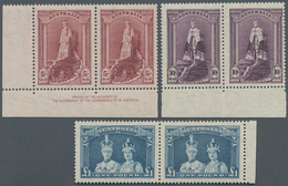 11692 Australien: 1937, Three Pairs Of QE+KG VII 5 Shilling, 10 Shilling And 1 £ On Thin Paper With Perfec - Altri & Non Classificati