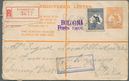 11697 Australien - Ganzsachen: 1915 (14.5.), Registered Letter Kangaroo 4d. Orange Uprated With Kangaroo 2 - Postal Stationery