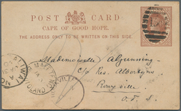 11704 Basutoland: 1890, CGH Card 1/2d Canc. Unclear "156" Written In "SILAFE 28 Jan. 90" With Cds "MAFETEN - 1933-1964 Kronenkolonie