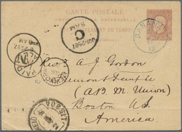 11708 Belgisch-Kongo - Kongo-Staat: 1886, 15 C Bright Brown King Leopold Postal Stationery Card, Sent From - Autres & Non Classés