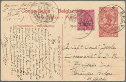 11714 Belgisch-Kongo: 1917, 10 C. Postal Stationery Picture Card (dated Hospital Dadoma 17.11.) With Field - Altri & Non Classificati