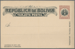 11734 Bolivien: 1909, 1 Ct Brown/black M.Betanzos, Unlisted Essay Of Postal Stationery Card (similar To Bo - Bolivia