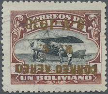 11740 Bolivien: 1930, Zeppelin 1 B. With Inverted Metallic Glittering Overprint, Slight Cancelled, Fine, S - Bolivie