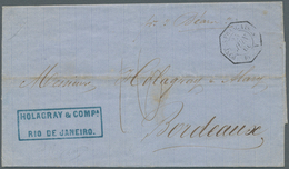 11741 Brasilien - Vorphilatelie: 1862, Folded Letter Cover From Rio De Janeiro, On The Frontside Octagonal - Prefilatelia