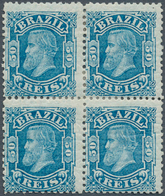 11752 Brasilien: 1881, Dom Pedro, 50r. Blue, Block Of Four, Bright Colour And Well Perforated, Mint O.g. W - Altri & Non Classificati