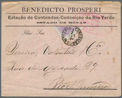 11756 Brasilien: 1893, Business Letter Sent From RIO VERDE Franked With Bisected 100 Reis To Rio De Janeir - Sonstige & Ohne Zuordnung