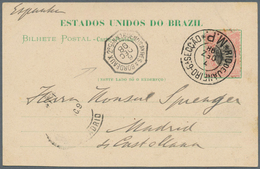 11757 Brasilien: 1898/1900, Trio Of Postcards With Maritime Daters: 100 R Carmine/black On Ppc From Rio De - Altri & Non Classificati